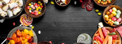 Different sweet candy, jelly and candied in a bowl. Different sweet candy, jelly and candied in a bowl.